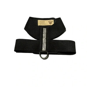 Susan Lanci Black ‎ Rhinestone Pet Harness S